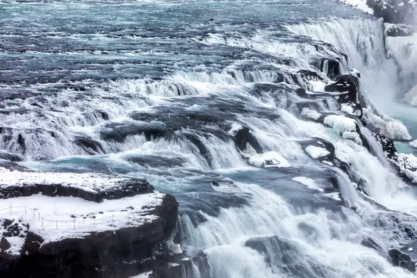 Famosa Gullfoss è una delle cascate più belle della I — Foto Stock