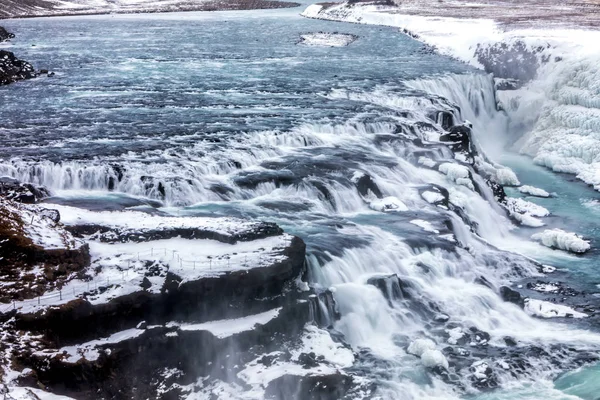 Famosa Gullfoss è una delle cascate più belle della I — Foto Stock