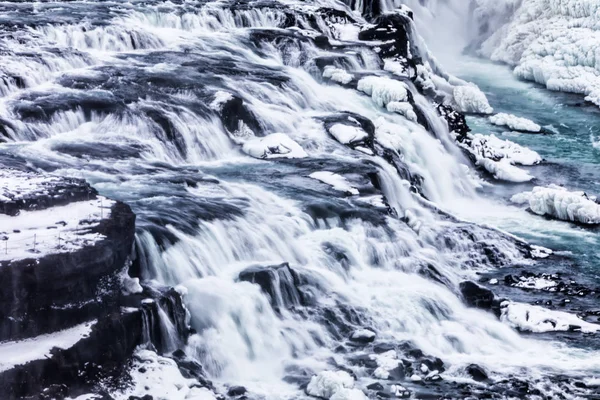 Famosa Gullfoss è una delle cascate più belle della I — Foto Stock