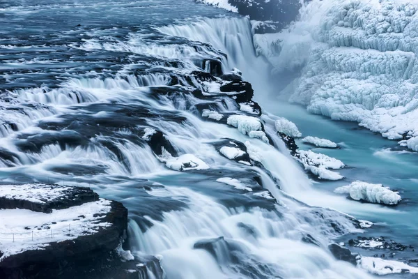 Famosa Gullfoss é uma das mais belas cachoeiras no I — Fotografia de Stock