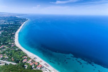 Pantelemonna Beach Pieria, Yunanistan havadan görünümü