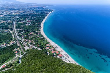 Aerial view of Pantelemonna beach in Pieria, Greece clipart