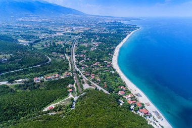 Pantelemonna Beach Pieria, Yunanistan havadan görünümü