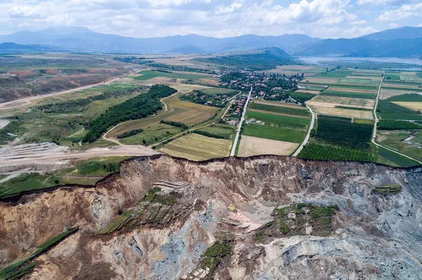 Heyelan linyit madeni Amyntaio, Florina, Yunanistan — Stok fotoğraf