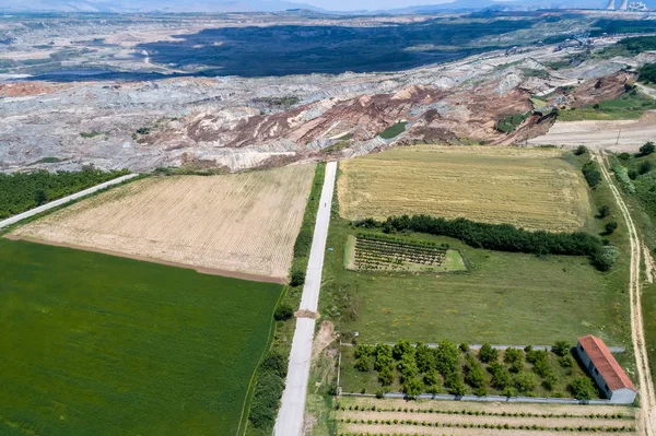 Landslide in lignite mine of Amyntaio, Florina, Greece — Stock Photo, Image