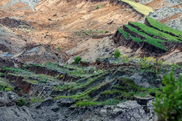 Landslide in lignite mine of Amyntaio, Florina, Greece — Stock Photo, Image