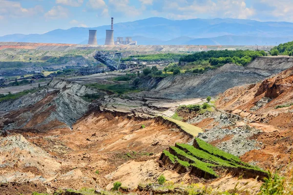 Landslide in lignite mine of Amyntaio, Florina, Greece — Stock Photo, Image