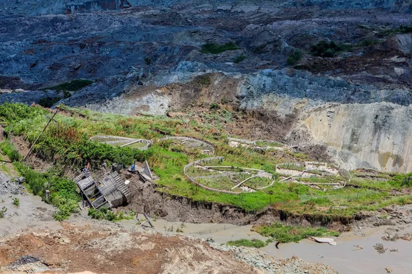 Landslide in lignite mine of Amyntaio, Florina, Greece — Stock Photo, Image