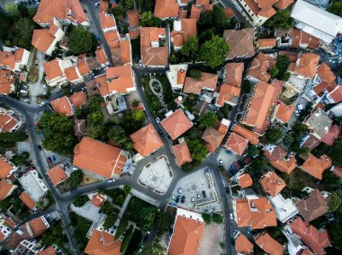 İskeçe eski kasaba Kuzey Greec içinde yukarıda ile drone uçuş