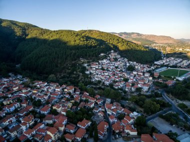 İskeçe eski kasaba Kuzey Greec içinde yukarıda ile drone uçuş