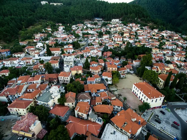 Avec drone au-dessus de la vieille ville de Xanthi dans le nord de Greec — Photo