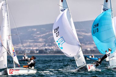  Athletes yachts in action during 