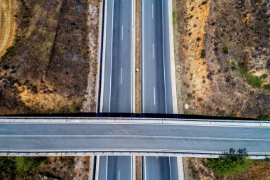 Gre haçlar ulusal yol (Egnatia Odos) havadan görünümü