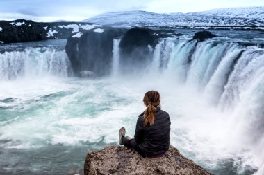 Godafoss üzerinde İzlanda'nın en güzel şelaleler biridir