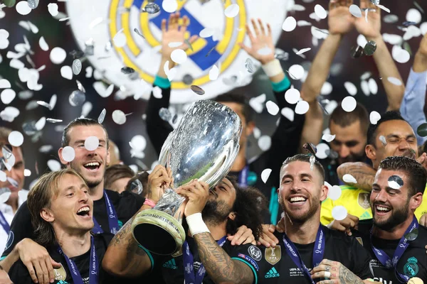 Ρεάλ Μαδρίτης V Μάντσεστερ Γιουνάιτεντ: Uefa Super Cup — Φωτογραφία Αρχείου