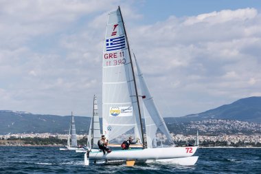 Sporcular Yatlar eylem sırasında 