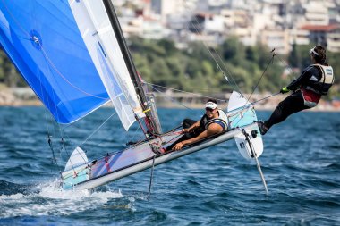 Sporcular Yatlar eylem sırasında 