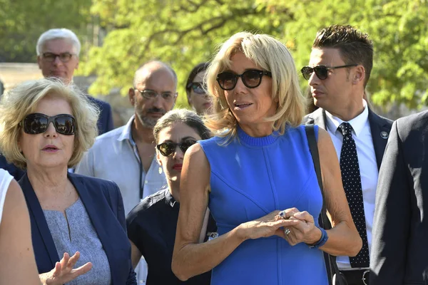 Emmanuel Macron's wife Brigitte Macron in Athens — Stock Photo, Image