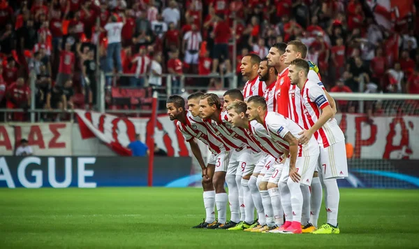 UEFA Champions League gra między Olympiacos przeciwko Sporting Cp w — Zdjęcie stockowe