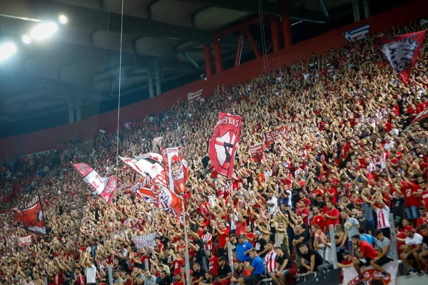 Liga mistrů UEFA hra mezi Olympiacos vs Sporting Cp v — Stock fotografie