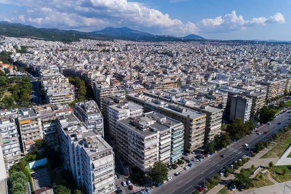 Luchtfoto van de stad Thessaloniki, Griekenland — Stockfoto