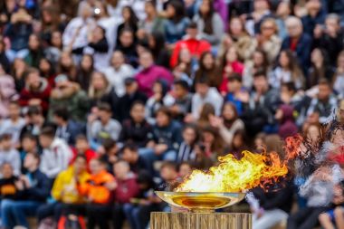 Olimpiyat meşalesinin Kış Olimpiyatları için töreni