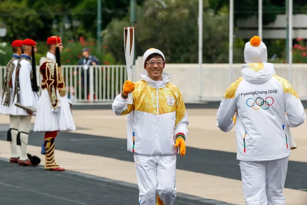 Ceremoni af den olympiske flamme til vinter-OL - Stock-foto