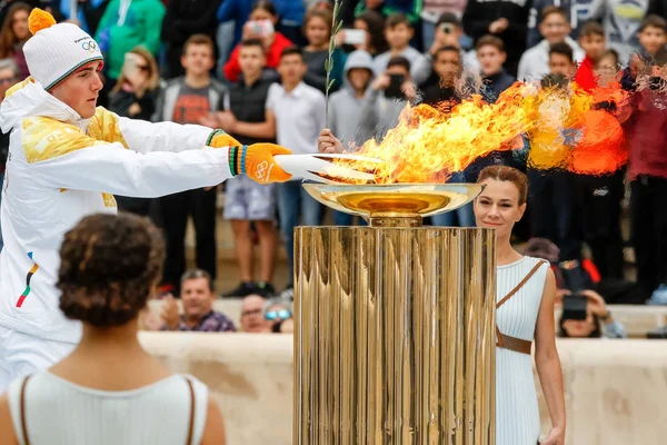 Ceremonia de la Llama Olímpica para los Juegos Olímpicos de Invierno — Foto de Stock
