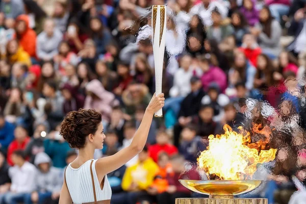 Seremoni for Den olympiske ild til vinter-OL – stockfoto