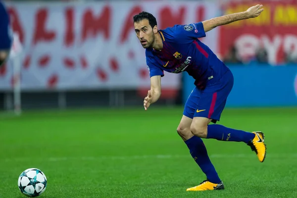 Uefa Champions League Spiel Olympiakos gegen FC Barcelona — Stockfoto