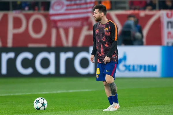 Liga mistrů UEFA hra mezi Olympiacos vs Fc Barcelona — Stock fotografie