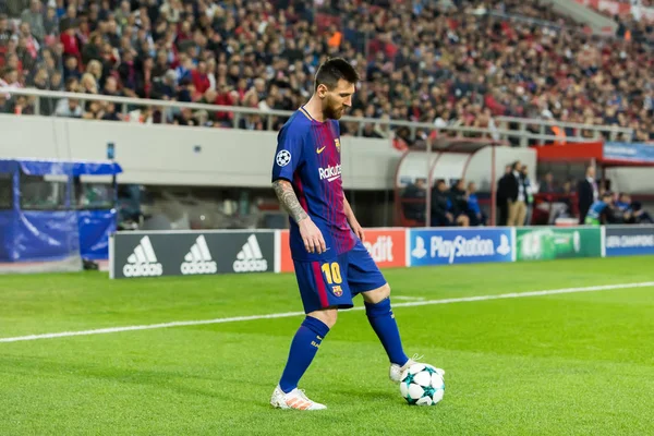 UEFA Champions League wedstrijd tussen Olympiakos vs Fc Barcelona — Stockfoto