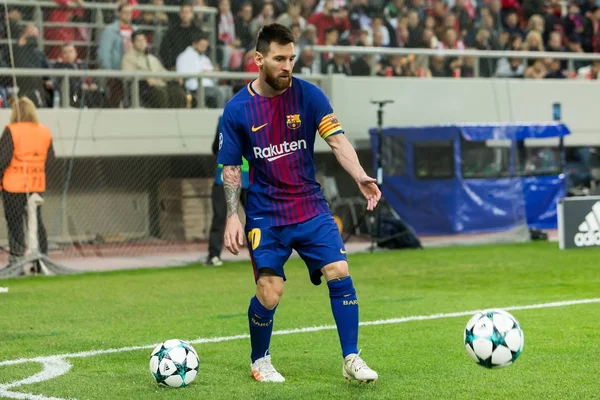 Liga mistrů UEFA hra mezi Olympiacos vs Fc Barcelona — Stock fotografie