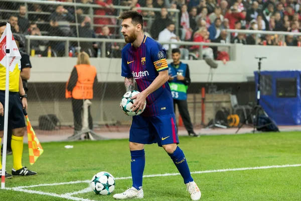 UEFA Champions League wedstrijd tussen Olympiakos vs Fc Barcelona — Stockfoto