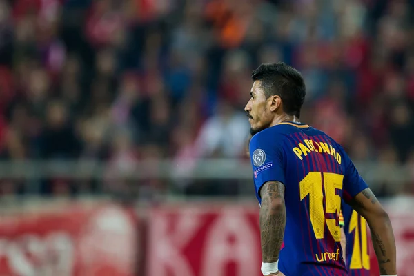 UEFA Champions League partido entre Olympiacos vs FC Barcelona — Foto de Stock