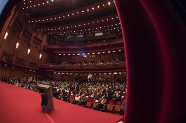 Thessaloniki, Yunanistan - 7 Kasım 2017: 58 uluslararası Selanik Film Festivali Olympion sinemada sırasında sinemada izlerken seyirci