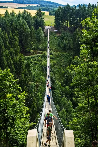 Geierlay Suspension Bridge, Moersdorf, Germany — Stock Photo, Image