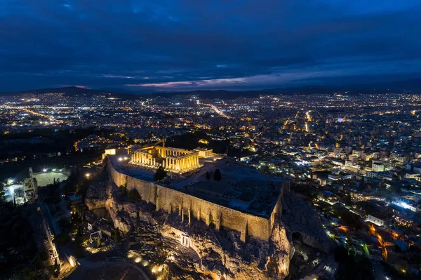 Aerial view of Parthenon and Acropolis in Athens,Greece — Stock Photo, Image