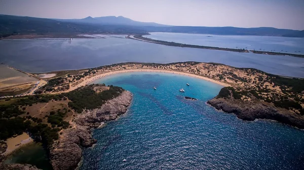 Vista aérea da praia de voidokilia, Messinia, Grécia — Fotografia de Stock