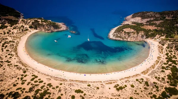 Widok na plaży voidokilia, Messinia, Grecja — Zdjęcie stockowe