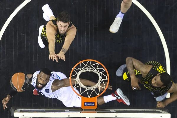 Greek Basket League game Paok vs Aris at PAOK sports arena. — Stock Photo, Image