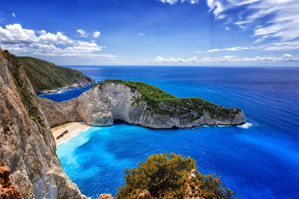 (Hajótörés) Navagio Beach-Zakynthos Island, Görögország. — Stock Fotó