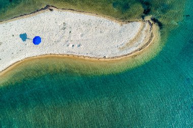 C Vourvourou güzel Karidi plaj havadan görünümü