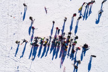 Dağ ra Ski Resort Vasilitsa, kayakçı havadan görünümü