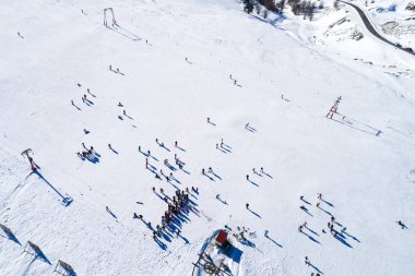 Dağ ra Ski Resort Vasilitsa, kayakçı havadan görünümü