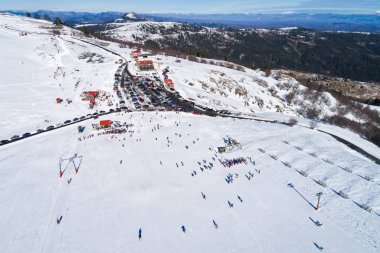 Dağ ra Ski Resort Vasilitsa, kayakçı havadan görünümü