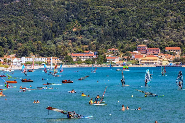 Vasiliki Beach Lefkada Adası arasında yelken Caretta,