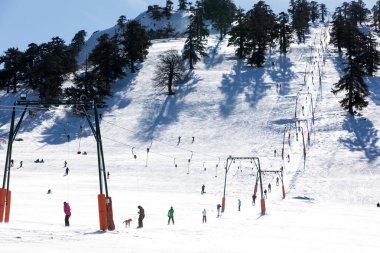Ski Resort Vasilitsa in the mountain range of Pindos, in Greece. clipart
