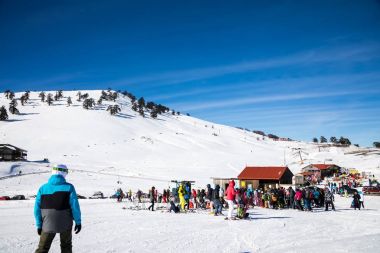 Ski Resort Vasilitsa in the mountain range of Pindos, in Greece. clipart