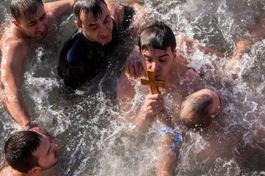 su Ortodoks Epiphany gün içinde bağlantı noktası işaretleme töreni